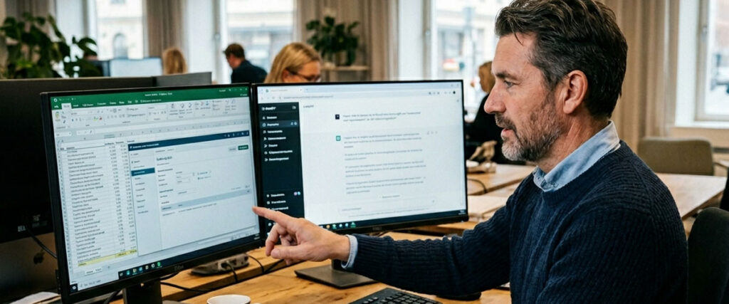 AI-kurs arrangerad av Invici där du lär dig bygga egna AI-assistenter inom ekonomi.